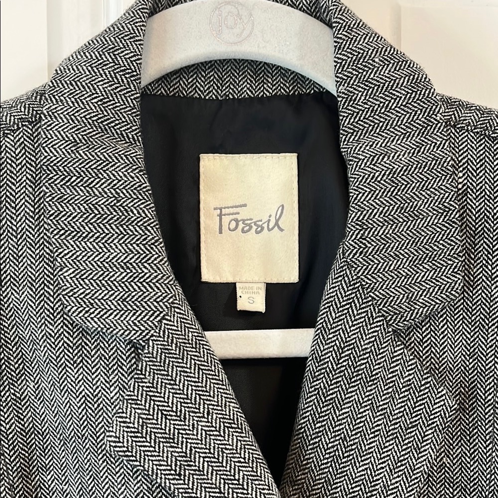Y2k Fossil Gray Tailored Wool Blend Blazer With N… - image 2